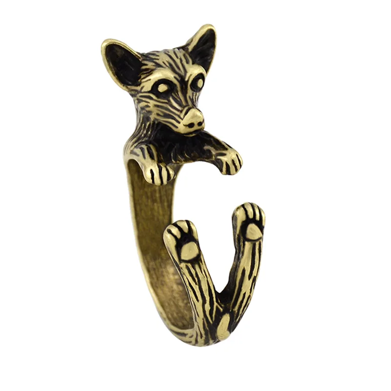 Fei Ye лапы Винтаж кольцо с чихуахуа Анель хиппи для животных собак в стиле бохо