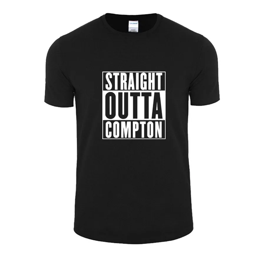 Straight Outta Compton NWA Уличной Мужчины Хип Хоп Футболки Печать Camisetas Рубашки Harajuku Мода
