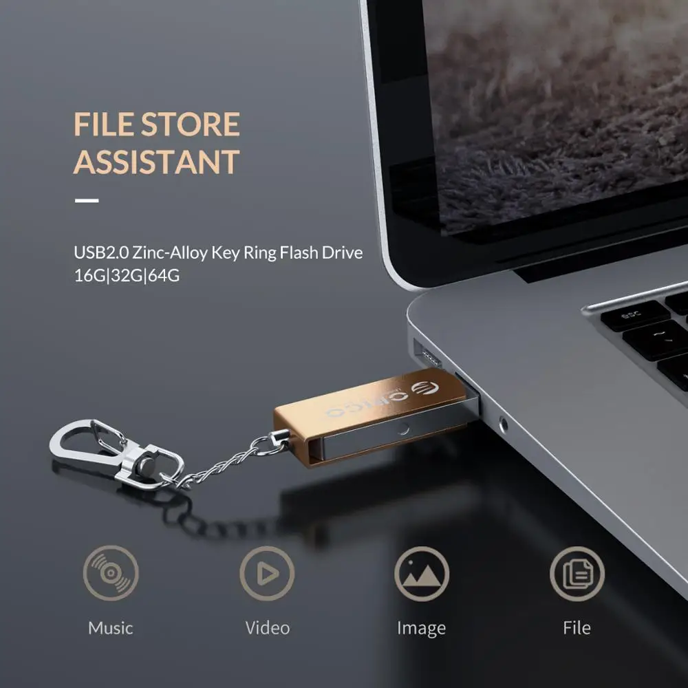 USB флешка ORICO U мобильный телефон с кольцом для ключей из цинкового сплава 64 ГБ 32 16