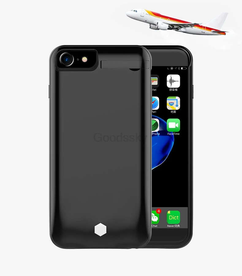 Для iPhone 8, 7, 6 6s плюс Батарея Чехол 3800/4800/5000/7500 мА/ч, Мощность банк Батарея Зарядное устройство чехол для iPhone 6 6s 7 8 чехол-накладка из термополиуретана с подставкой Чехол