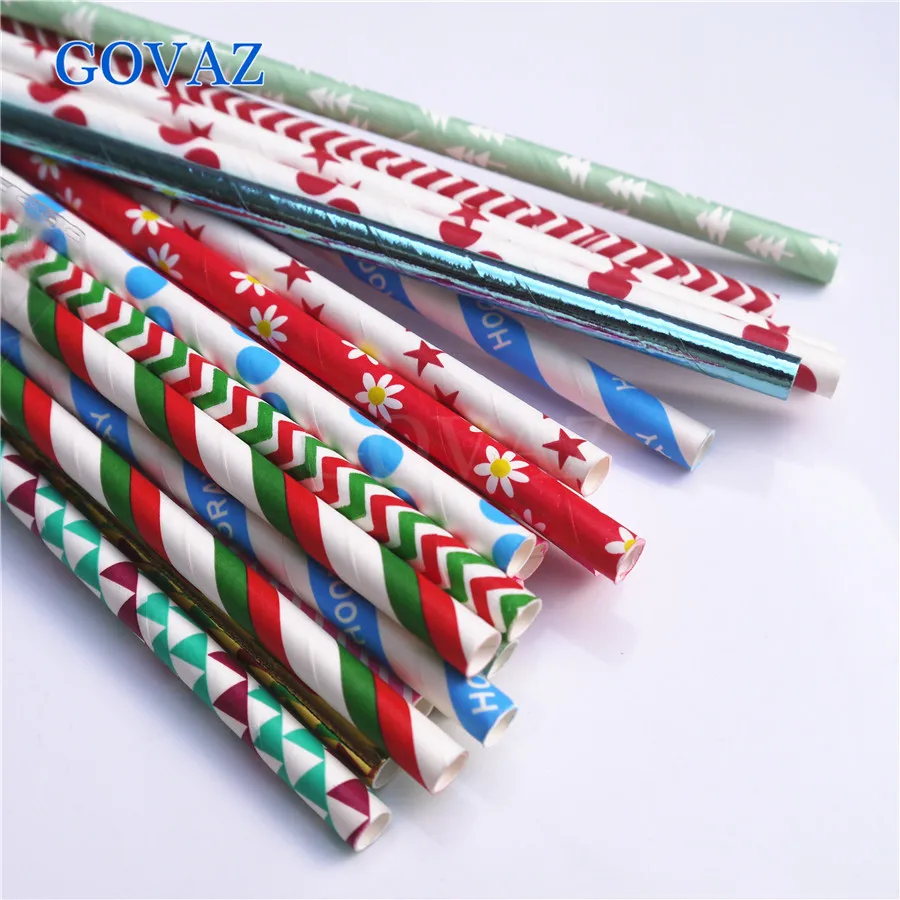 25 шт. цветные бумажные соломинки для вечеринок смешанные детей украшения на день
