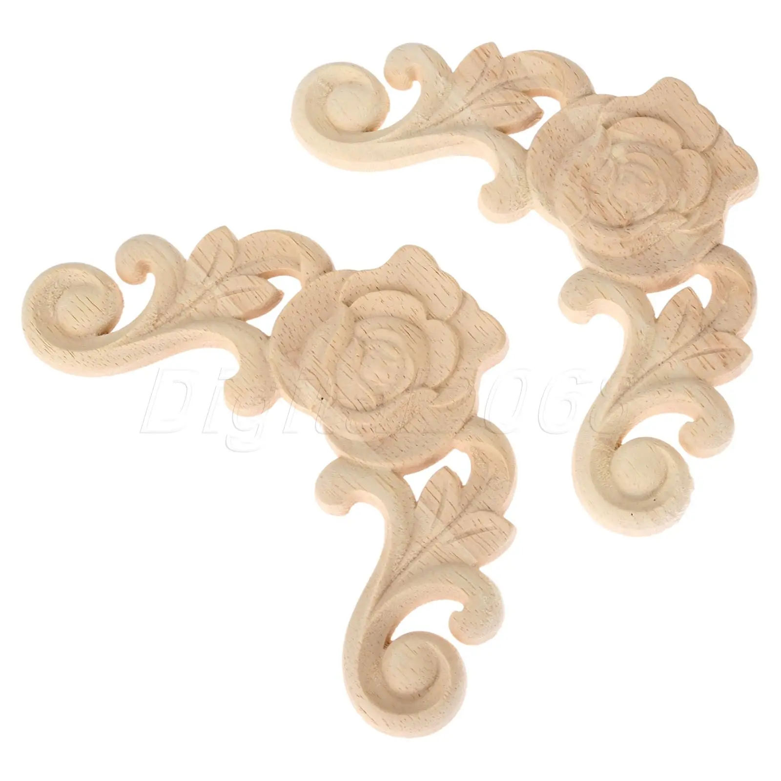 Европейская деревянная резная угловая аппликация Неокрашенная рамка дверная