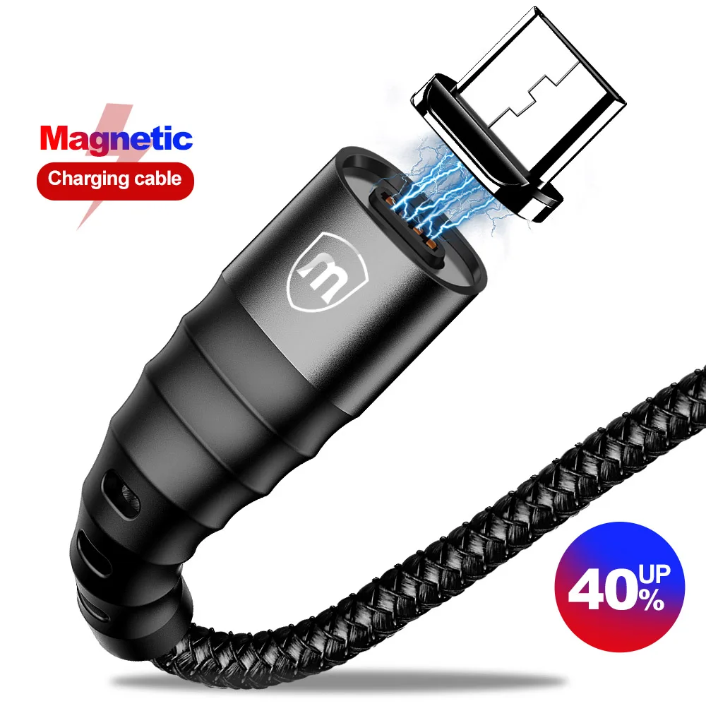 Black for Micro USB Marjay Магнитный зарядный кабель для iPhone 7 Тип C Быстрый зарядный кабель для передачи данных для samsung A60 Магнит Micro USB Зарядное устройство адаптер для Xiaomi - Цвет: Black for Micro USB