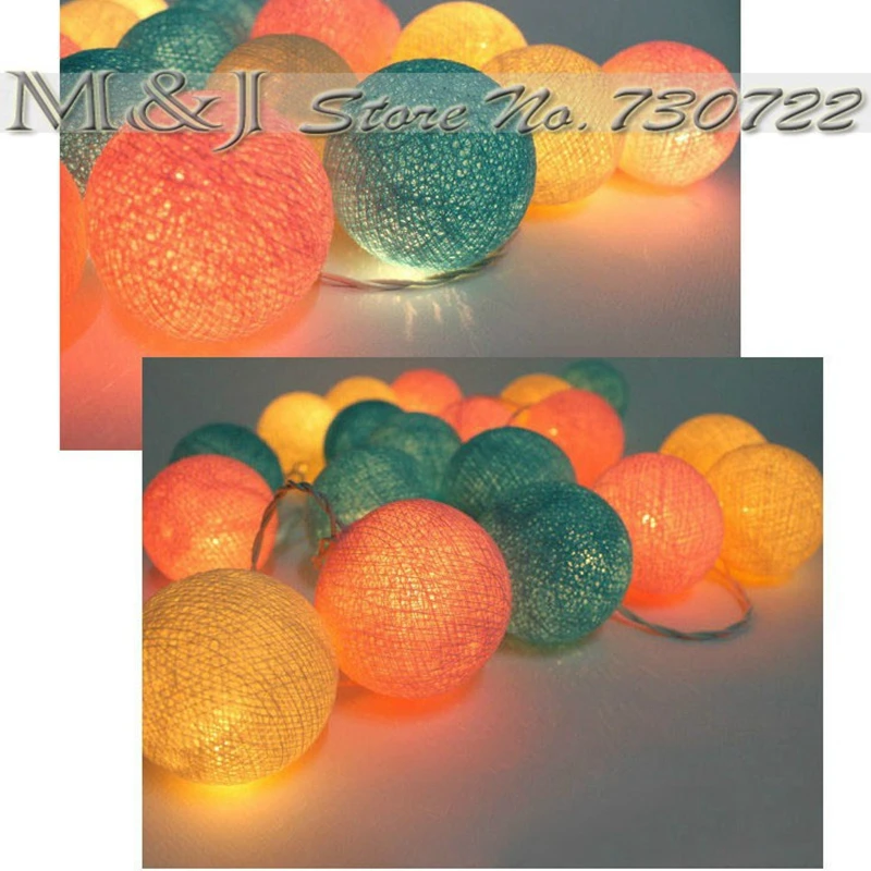 20 шт. элегантные желтые синие красные хлопковые шаровые гирлянды праздничные