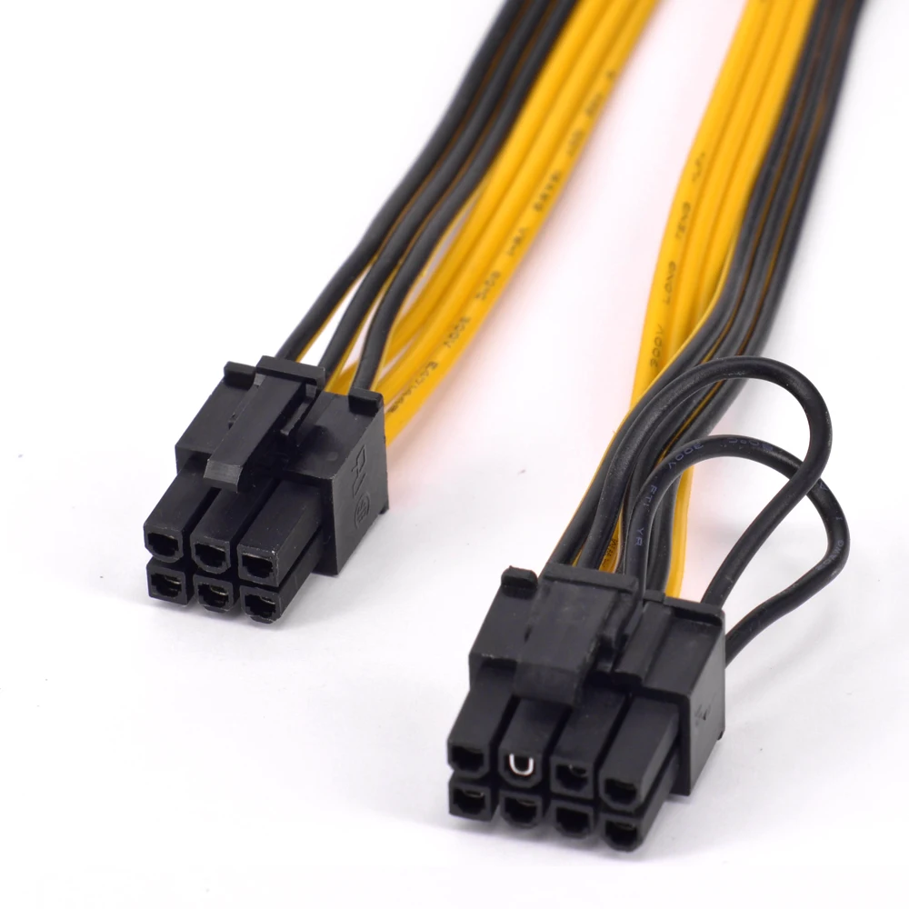 

PCI-e GPU 6Pin to 8pin 6+2 Pin Power supply Cable PCI express Graphics Card 8 pin male to 6 Pin Extension Cord Mining Machine