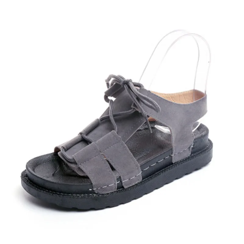 2019 г. Новые Летние повседневные сандалии Корейская обувь в римском стиле на