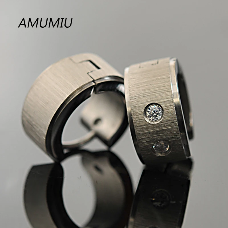 Мужские Серьги AMUMIU из нержавеющей стали 316 с тусклым полированным горным