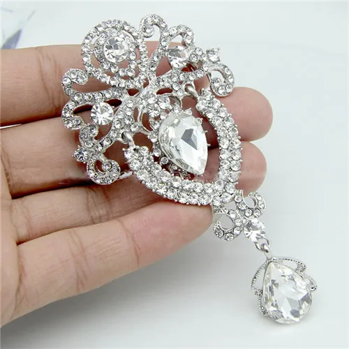 LNRRABC Модные женские большие броши Леди Снежинка имитация жемчуга Стразы Хрустальная свадебная брошь булавка ювелирные аксессуары - Окраска металла: 7