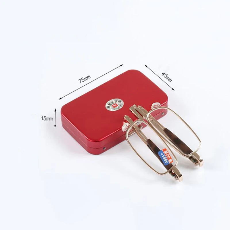 

Folding reading glasses metal full frame ultra-thin lens reading glasses fashion men and women reading glasses diopter 1.0-4.0