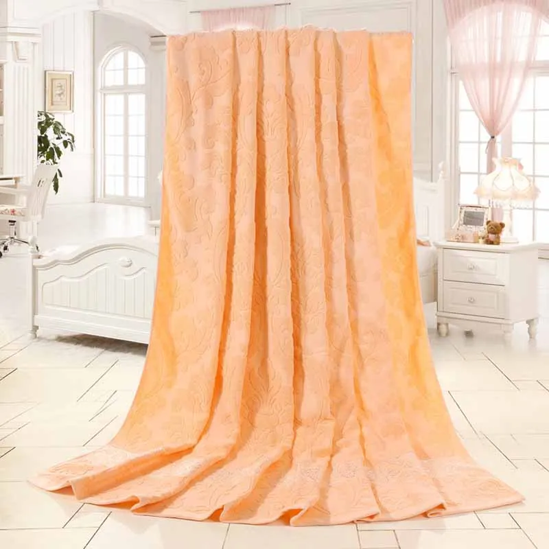 floral orange Плотное Хлопковое одеяло; Банное Полотенце Махровое Покрывало придиванный коврик плед с кондиционированным одеялом - Цвет: floral orange