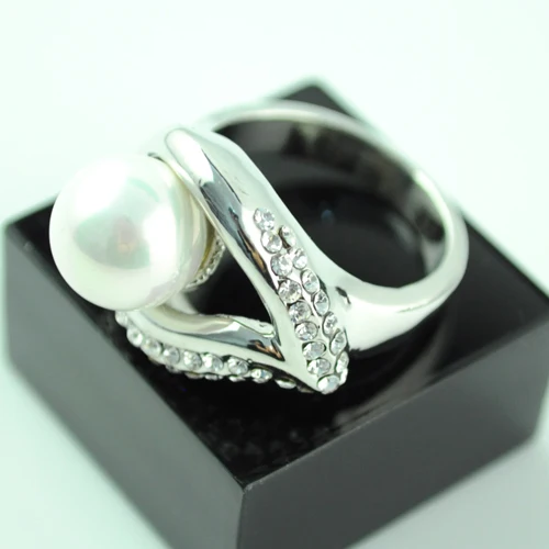 AOLOSHOW Элегантное сердце свадебное жемчужное кольцо для женщин подарок ювелирные