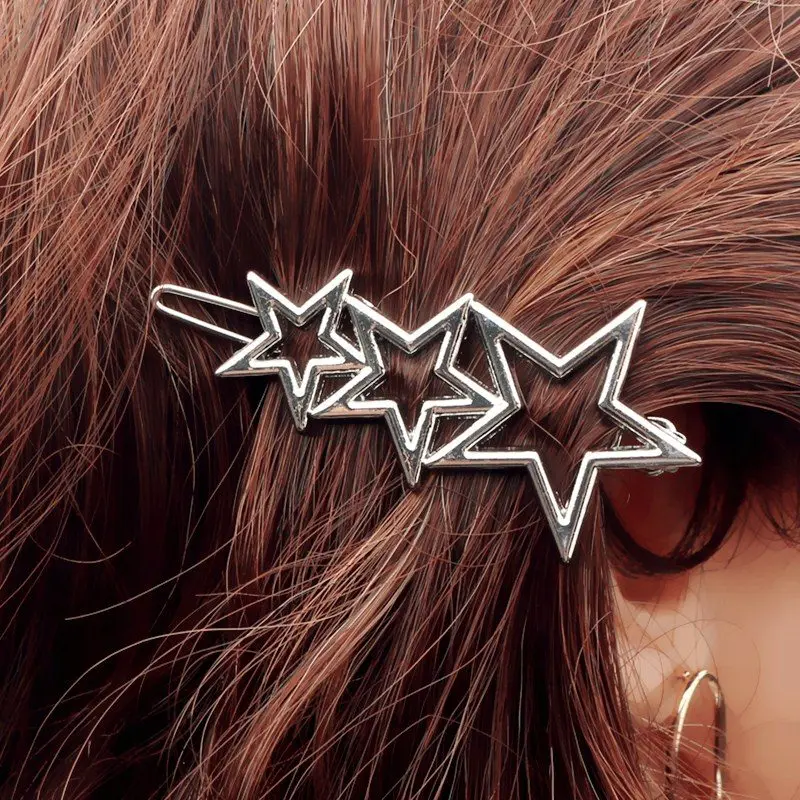125 silver Новые модные женские заколки для девочек, круглые заколки для волос в виде звездочек и сердечек, изысканные заколки для волос, имитация жемчуга, украшения для волос, ювелирные аксессуары - Окраска металла: 125 silver