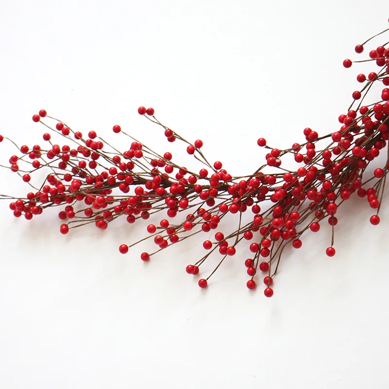 Искусственная ягодная гирлянда длиной 1 6 метра красная лоза для рождественских