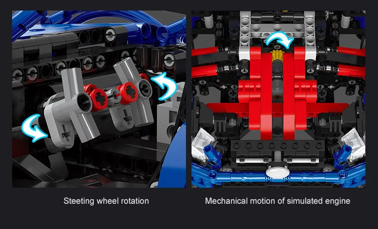 Yuxing assembled building blocks electric remote control blue sports car children enlightenment free DIY spell plug toy
