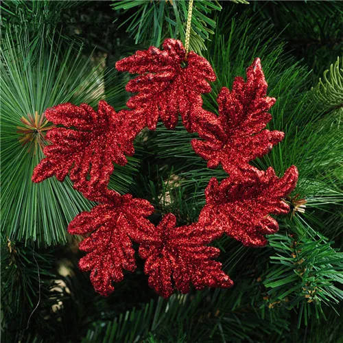 1pc red color Горячая 12 см пять цветов цветок кольцо Рождественская елка украшения для рождественской елки подвесные украшения 28 г/шт - Цвет: 1pc red color