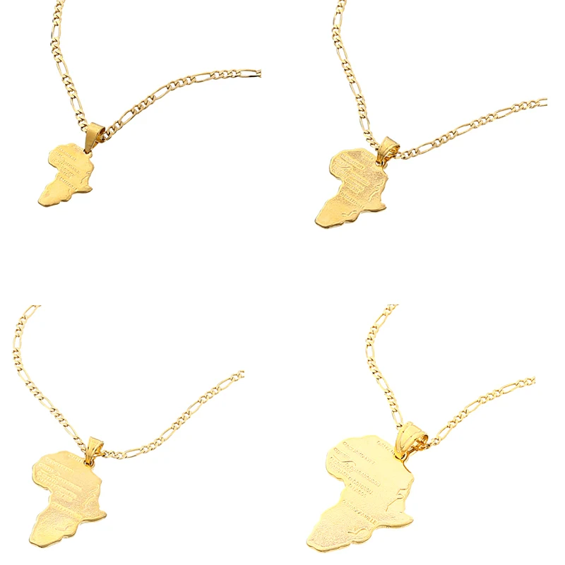 Ethlyn прочный золотой цвет Африканская Карта кулон ожерелье ребенок