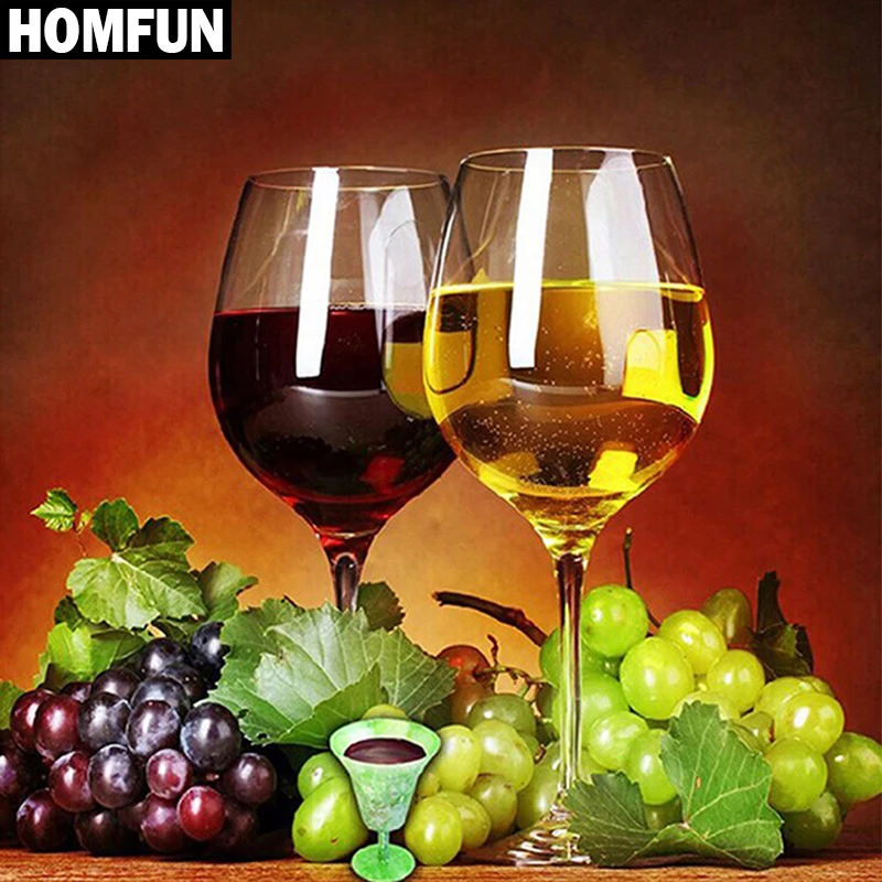

HOMFUN Full Square/Round Drill 5D DIY Diamond Painting "Grape wine" Embroidery Cross Stitch 5D Home Decor Gift A06159