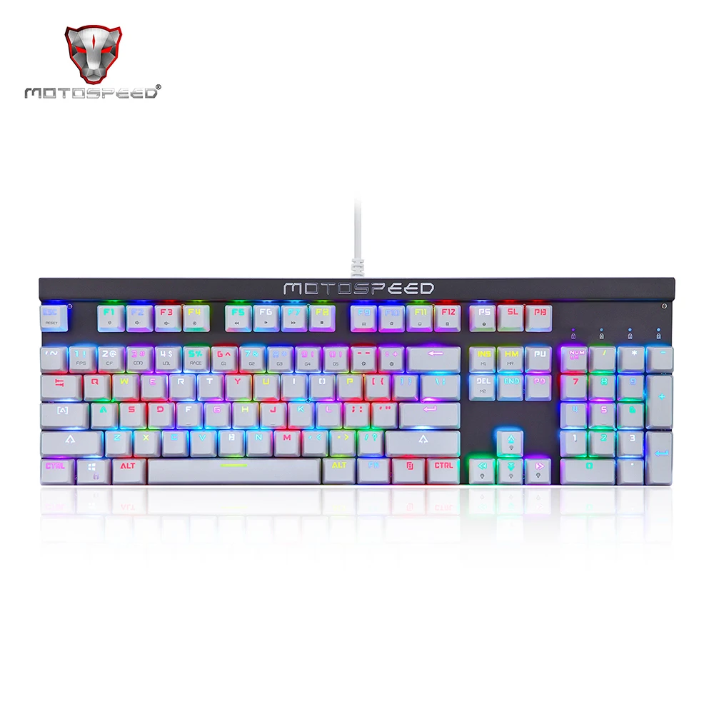 Механическая клавиатура Motospeed CK103 с 104 клавишами USB Проводная игровая RGB