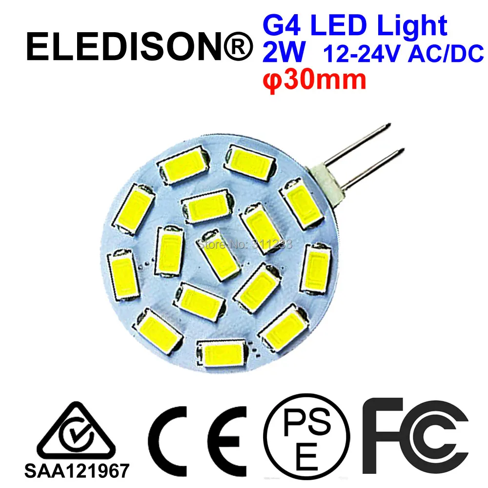 20x Round 30mm G4 Bulb Light 2W 12V AC DC Puck Kitchen Hoods Closet Cabinet Inground Lamp Cool White Warm | Лампы и освещение
