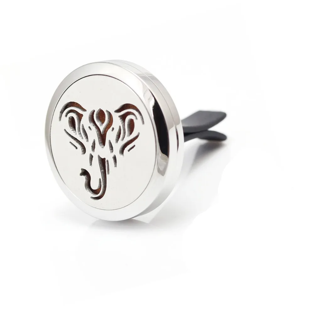 

30mm Stainless Steel Elephant Design Car Aroma Diffuser Essential Oil Car Diffuser Vent Clip