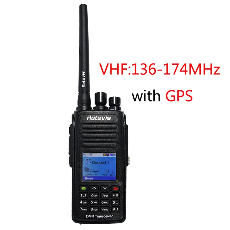 Retevis RT8 DMR цифровое радио(gps) Walkie Talkie 5 Вт 1000CH UHF(или VHF) IP67 водонепроницаемый пылезащитный радиоприемопередатчик+ кабель - Цвет: GPS and VHF
