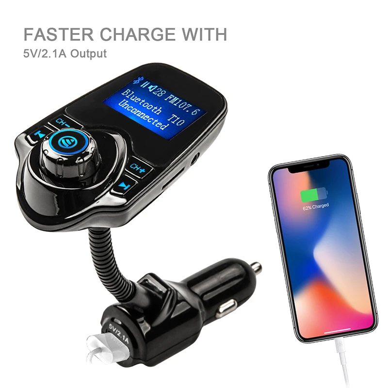Автомобильный FM передатчик MP3 Bluetooth плеер комплект громкой связи с ЖК дисплеем USB