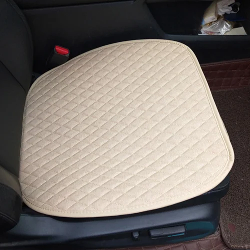 A beige just seat Не перемещается ткань чехол для сиденья автомобиля стекающаяся ткань/льняная подушка дышащий протектор коврик авто аксессуары универсальный размер - Название цвета: A beige just seat
