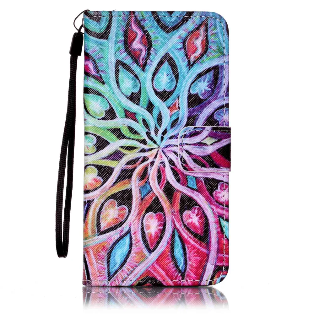 Красочный Абстрактный сердца кожа флип подставка держатель кошелек + ремешок