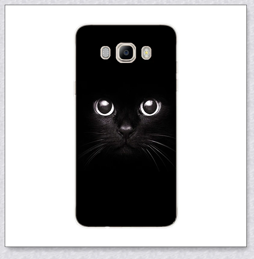 Чехол для телефона для samsung Galaxy J7 j710 F чехол 5,5 'с принтом крутых животных чехол для телефона для samsung J 7 710 F Fundas Coque - Цвет: black cat