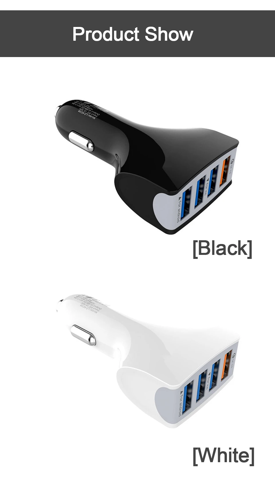 Автомобильное зарядное устройство QC3.0 4USB зарядка для мобильного телефона планшет CE FCC ROHS Сертификация 12V-24V-32V 3.5A быстрые зарядные устройства для автомобиля грузовика