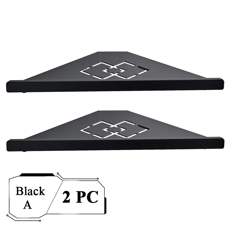 Black A 2 PC Черная матовая никелевая полка для хранения для ванной комнаты, треугольная 304 нержавеющая сталь, настенное крепление, аксессуары для ванной комнаты - Цвет: Black A 2 PC