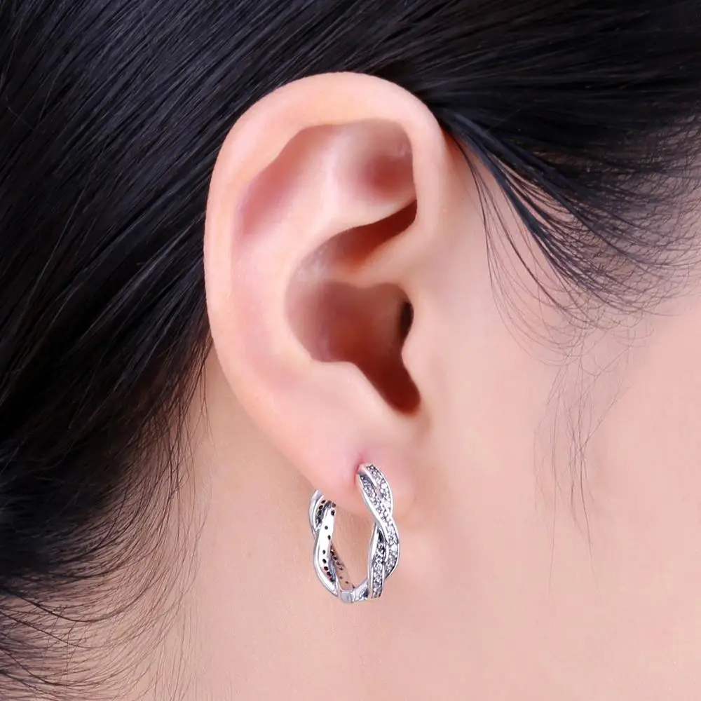 Jewelrypalace стерлингового серебра 925 серьги фианит бесконечность любви вмешался