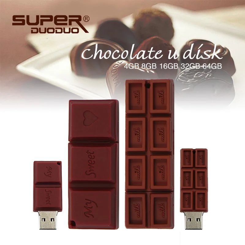 Сладкий шоколад usb флэш 64 Гб Флешка в форме героя мультика палка 32 ГБ 16 ГБ 8 ГБ usb флэш-накопитель палочки памяти Флешка лучший gif