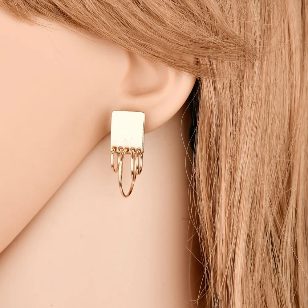 Индивидуальные модные золотые серебряные металлические квадратные серьги MESTILO в