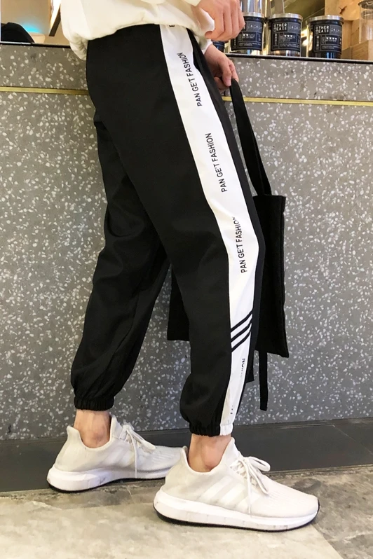 Для мужчин s хип хоп Премиум Slim Fit спортивные штаны для бега с цветными блоками
