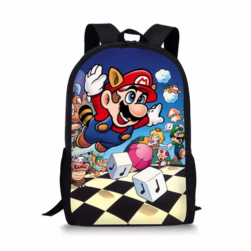 H1455C INSTANTARTS Super Mario Bros Backpack for Kid Girl Boy Cartoon Anime Schoolbag 3pcs Set School Backpack Escolar Infant Kids Bag - Цвет: H1455C