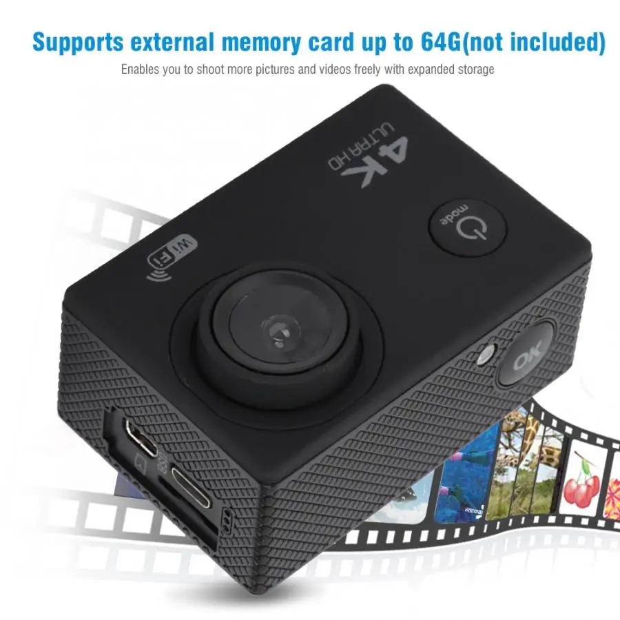 F60 2 дюймов Экран экшн Камера 140 градусов 16 МП Широкий формат HD 4K 30FPS Wi-Fi Водонепроницаемый Спортивная Экшн-камера Камера комплект Cam