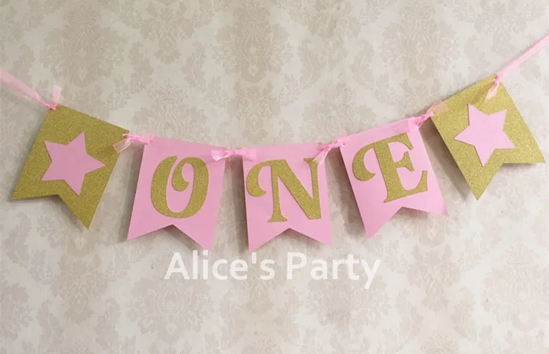 Новый розовый блестящий золотой стульчик баннер Вдохновленный на первый день