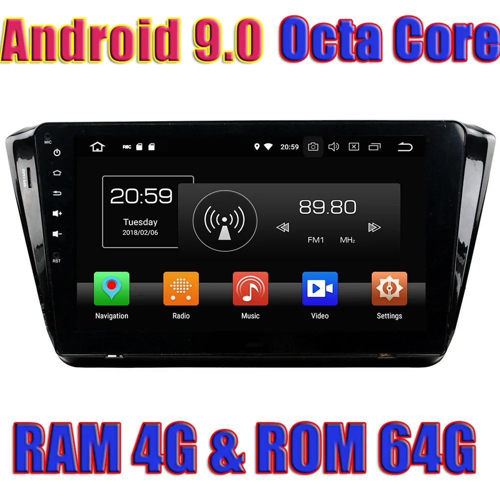 

WANUSUAL Android 9.0 Car GPS Navigation For Skoda Superb 2015 Player Radio 2 Din NO DVD Media Center Octa Core Automagnitol MP4