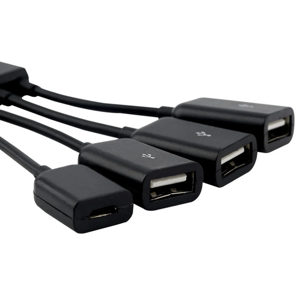 4in 1 4 порта Micro USB OTG концентратор данных кабель с зарядным кабелем соединитель сплиттер для смартфона компьютера планшета ПК