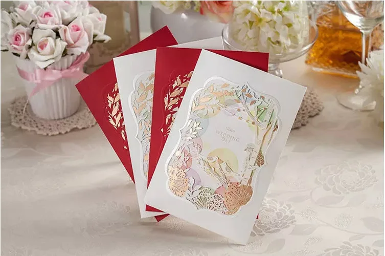 Оптовая продажа новинка 2017 свадебные приглашения с лазерной резкой и бесплатной