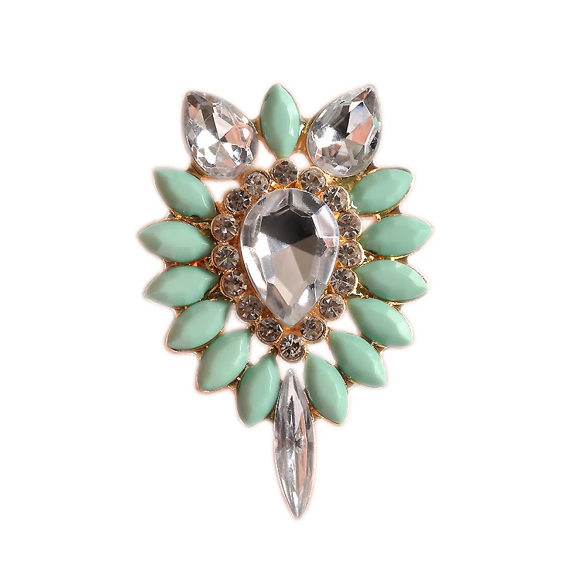 Golden fashion flower ring. Green semi-precious stones and crystal Mosaic. new European American popular accessories SETS | Украшения и
