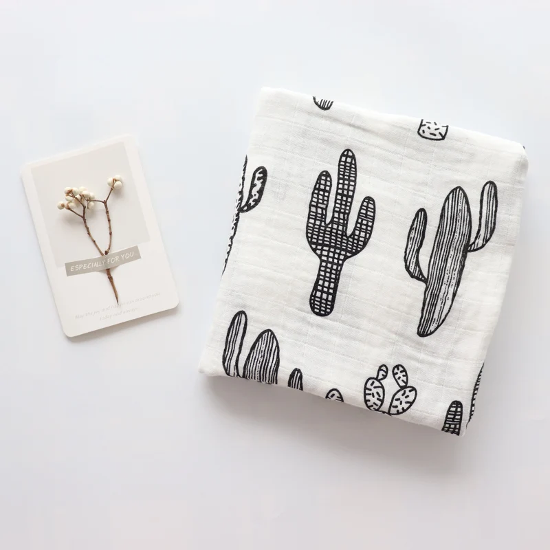 Baby Blanket For Newborns Soft Cotton Muslin Swaddles Infant Multi Use Bath Towel Nordic Hold Wraps Diaper Cocoon 120x120cm | Мать и