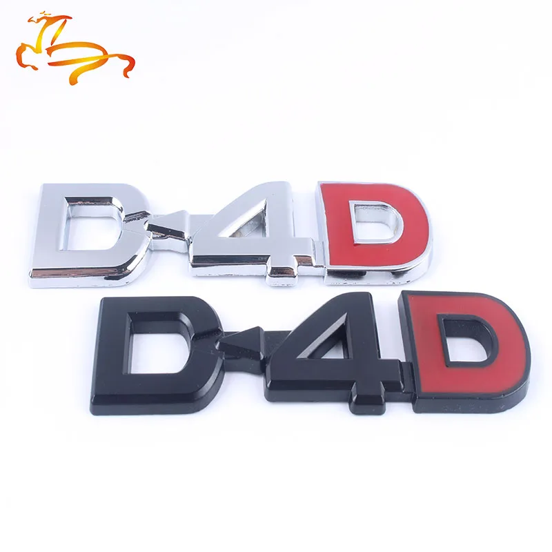 

New 3D High quality Metal D4D logo car side emblem rear trunk decorative sticker styling for BMW Toyota Toyota Honda Ford