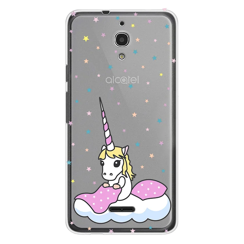 Unicorn Phone Case For Alcatel Idol 5S A2 A3 A7 XL A5 LED PIXI 4 (4 5 6) 3G 4G U5 HD Cute Rainbow Horse Transparent cover |
