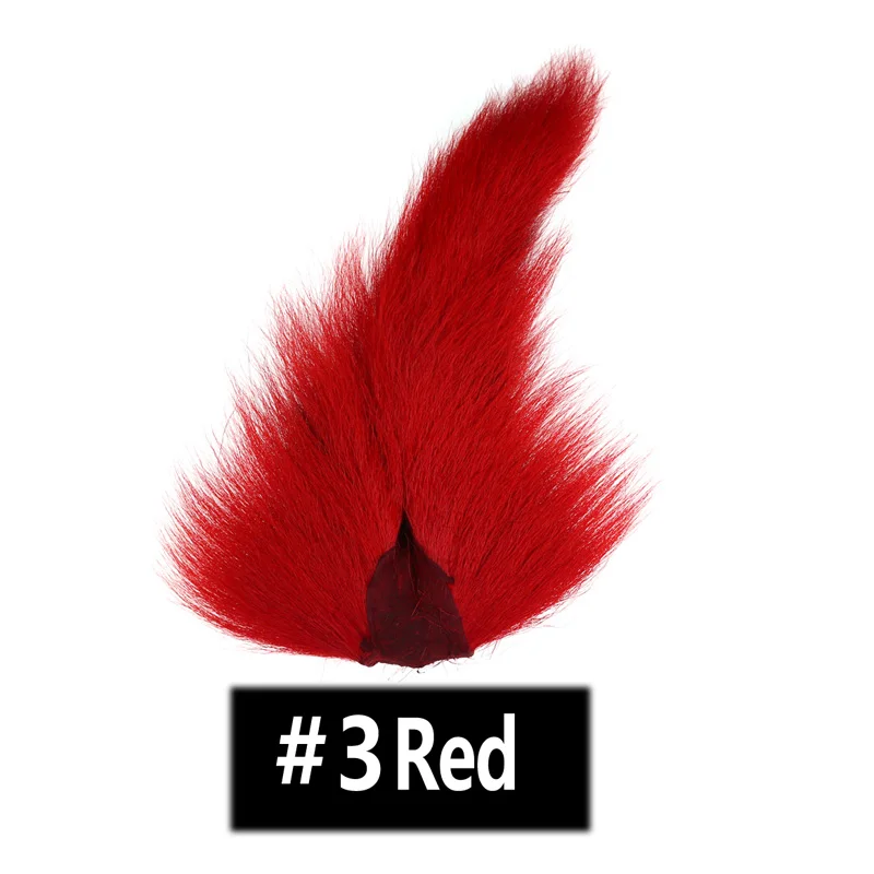 Red 1PC Wifreo окрашенные оленьи хвосты волосы мех Bucktail Buck муха завязывание соленой воды мухи сухие для завязывания мух Материал желтый зеленый синий красный и т. Д - Цвет: Red 1PC