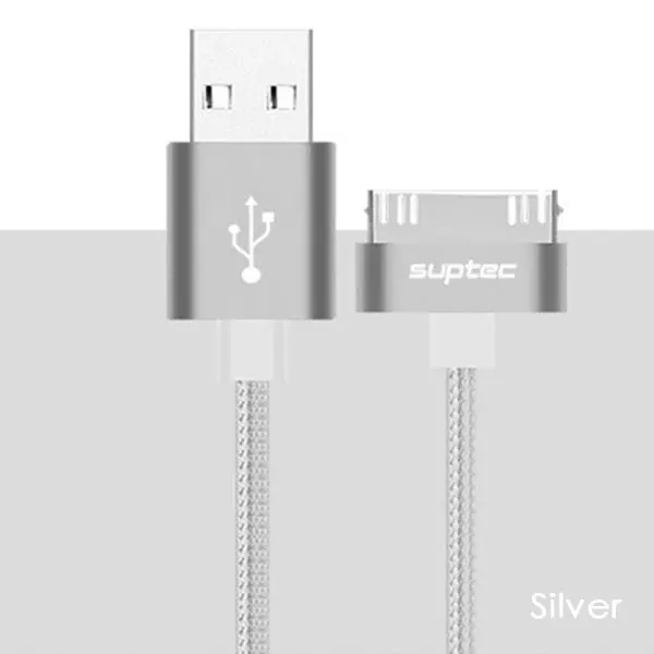 SUPTEC 2.4A USB кабель для быстрой зарядки для iPhone 4 s 4S 3GS iPad 2 3 iPod Nano touch 30 Pin зарядное устройство кабель для передачи данных 2 - Цвет: Silver