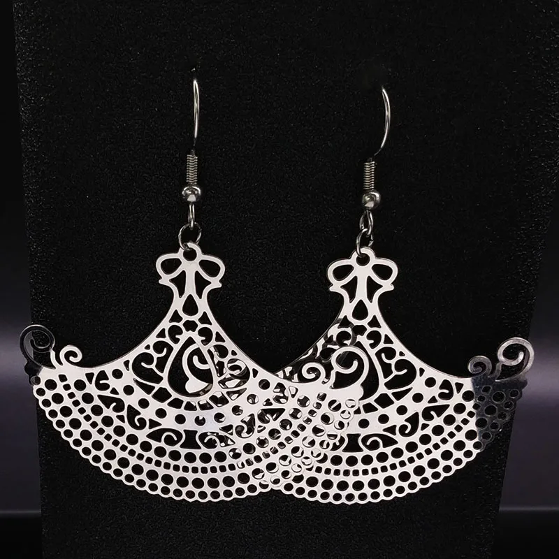 Серьги женские из нержавеющей стали серебристого цвета эффектные E1600S02 |