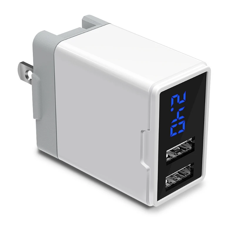 Foldable Plug 5V/2.4A Dual Port USB Power Adapter with Digital Display HSJ-19 | Мобильные телефоны и аксессуары