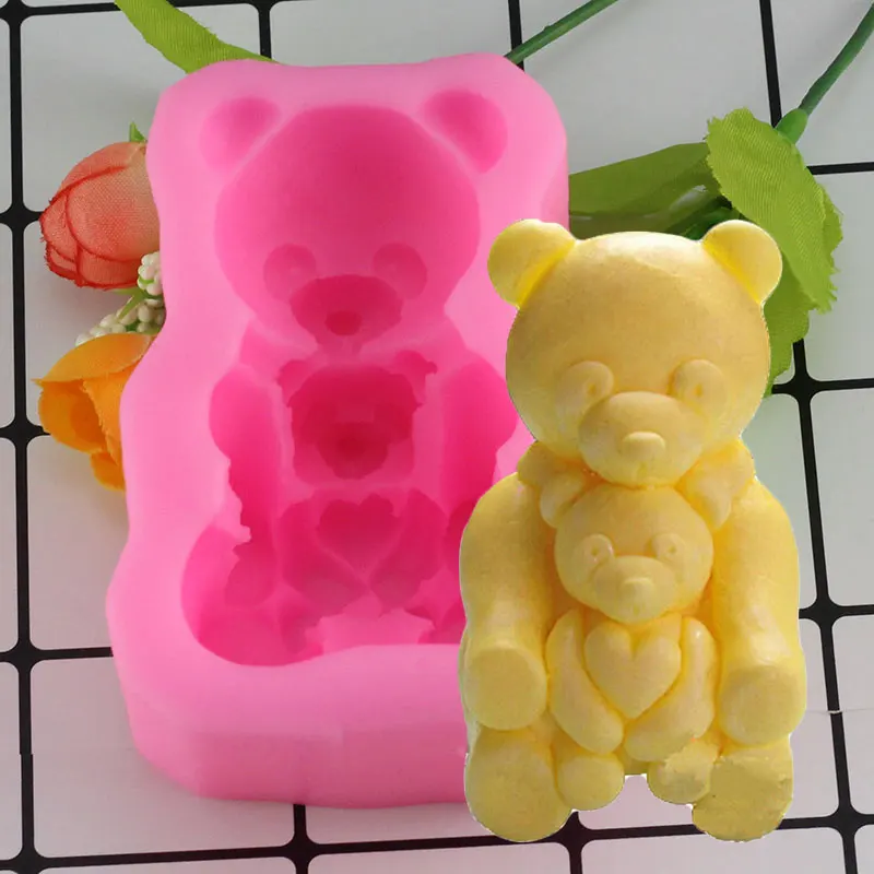 Mujiang Bear Hug Cubs мыло Silcone формы свечная глина форма помадка торт декоративное устройство для шоколада Торт Кухня Формы для выпечки